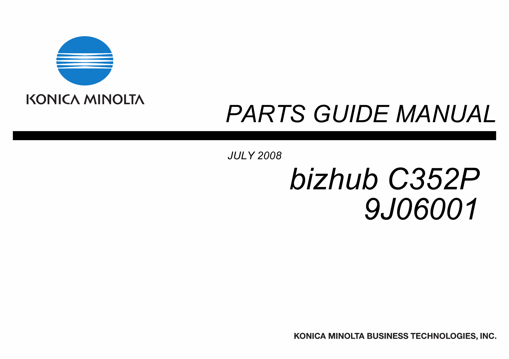 Konica-Minolta bizhub C352P Parts Manual-1